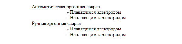 Простая классификация аргонной сварки