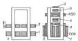 Рис. 2. Схема сварочного трансформатора для дуговой сварки: а — с механическим регулированием индуктивного сопротивления и напряжения; б — с электрическим регулированием; 1 и 2 — первичная и вторичная обмотки; 3 — обмотка управления; 4 и 5 — среднее и верхнее ярмо.