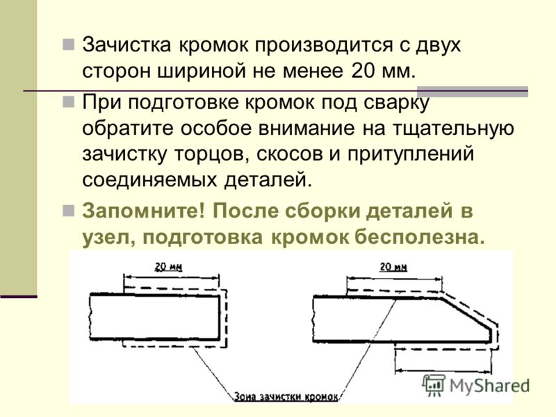 Кромки под сварку