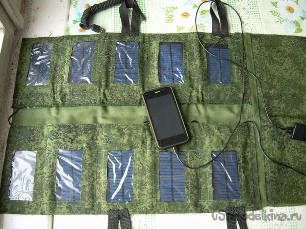 Самодельная походная солнечная зарядка для телефона/планшета
