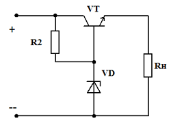Схема стабилизатора с последовательным включением транзистора