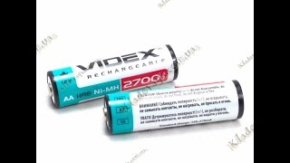 Обзор NiMH аккумуляторов Videx 2700mah AA (пальчиковые)