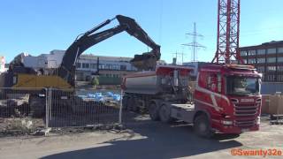 4K| Volvo EC480E Excavator Loading Scania Semi Trucks